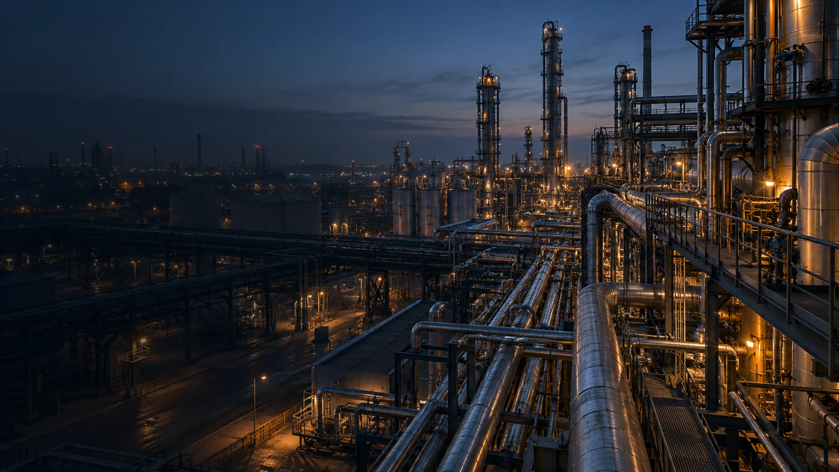 Illustrative view of industrial systems and process infrastructure